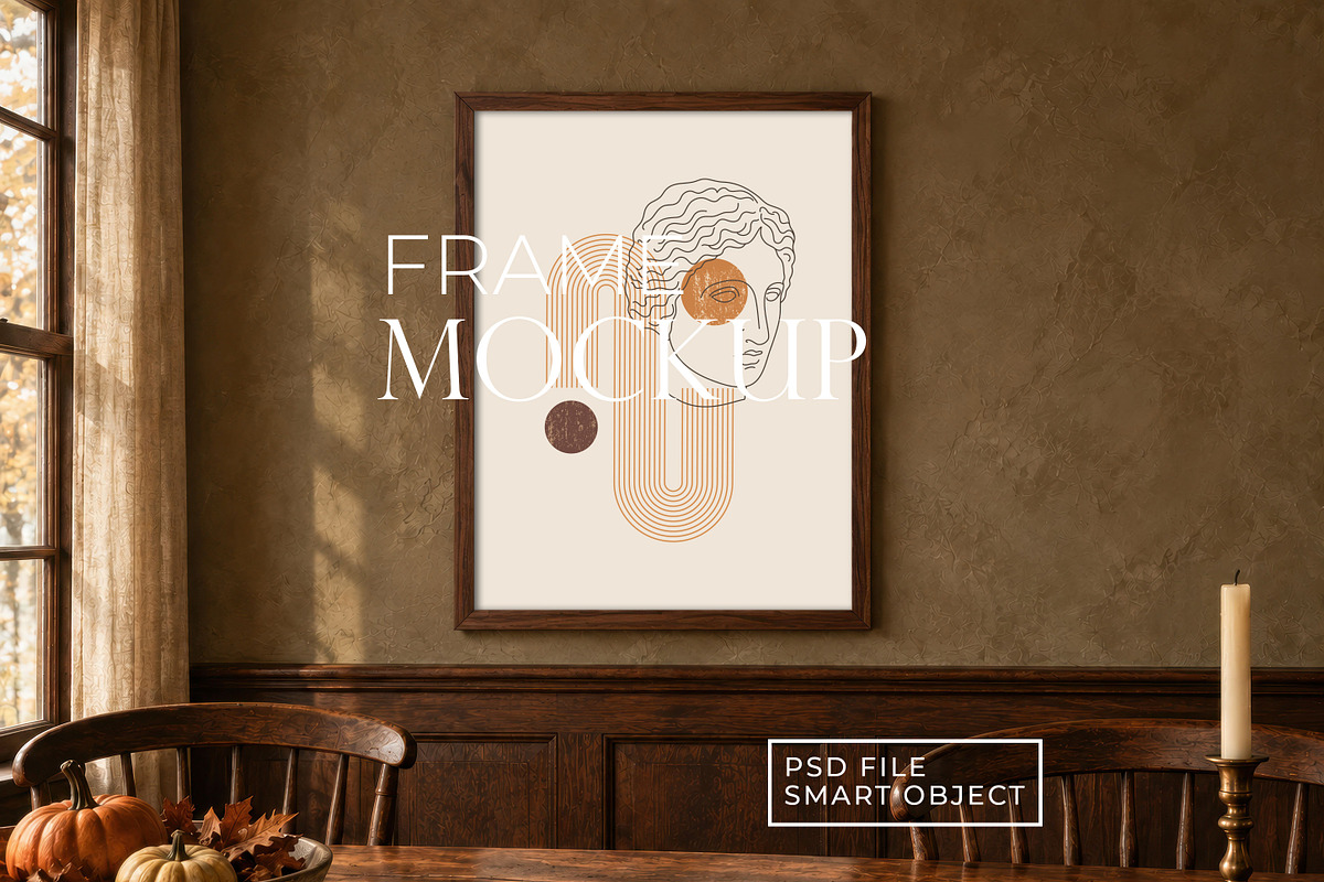 Autumn Vertical Frame Mockup PSD, a Household Mockup by AYAKA Studio Co. (Photo 3 of 6)