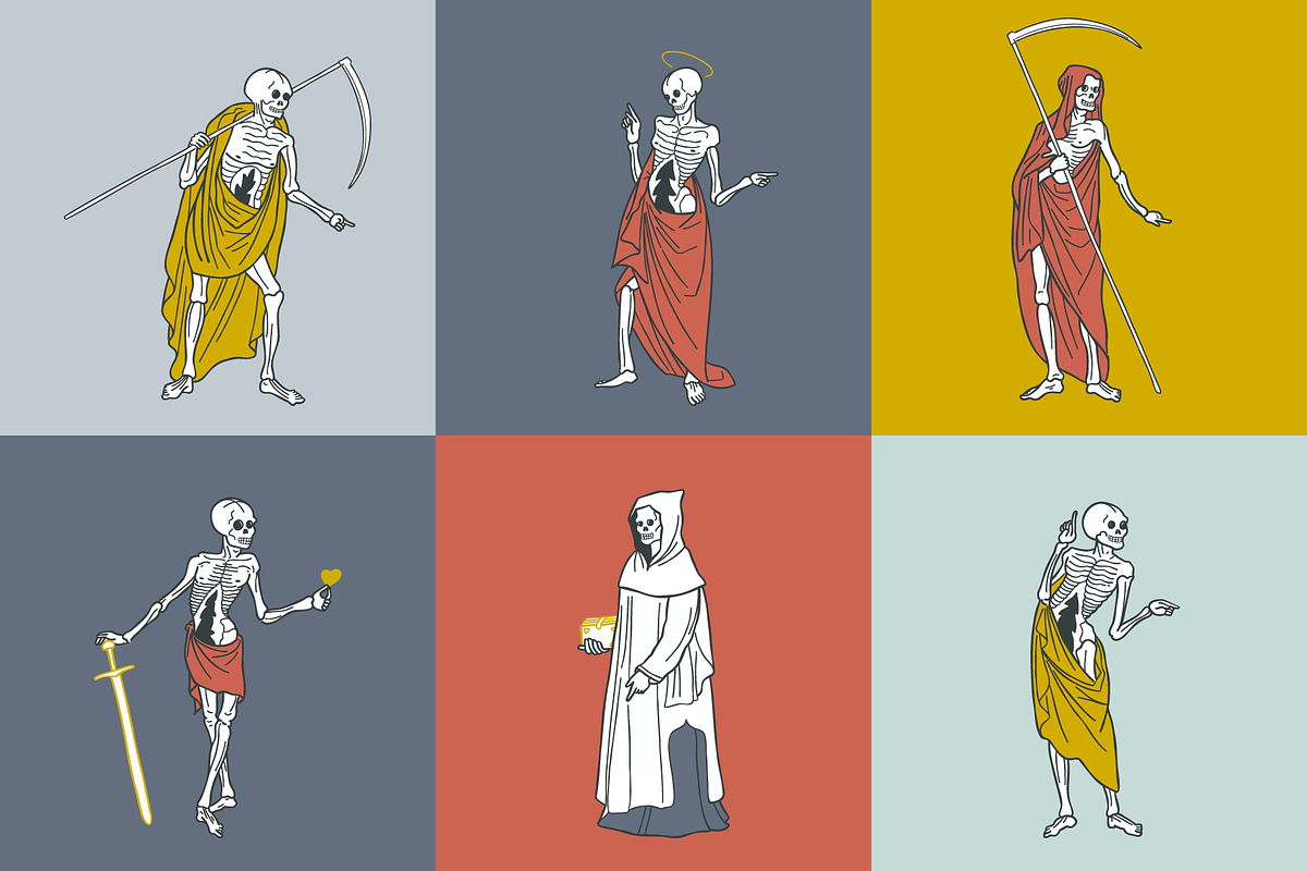 Dance of Death Skeletons set, a Decorative Illustration by kaer_shop (Photo 2 of 6)
