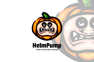 Helm Pumpkin Mascot Cartoon Logo., a Branding & Logo Template by ModalTampang