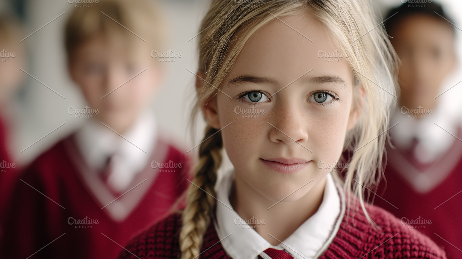 Confident young girl in a uniform, a School & Education Photo by MistyDay