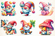 Funny Spring Gnome clipart, an Illustration by DreamCafeArt (Thumbnail 3 of 3)
