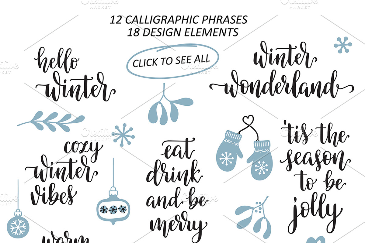 Winter season hand lettering bundle, a Graphic by InkySplash (Photo 4 of 6)