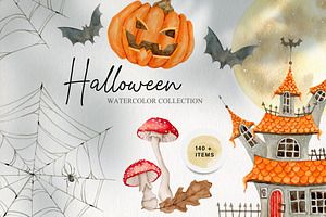 Halloween watercolor collection
