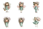 Whimsical Spring Fairy Clipart, an Illustration by CreationArt (Thumbnail 6 of 7)