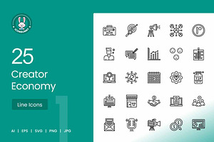 25 Creator Economy Line Icons, an Icon by IconBunny