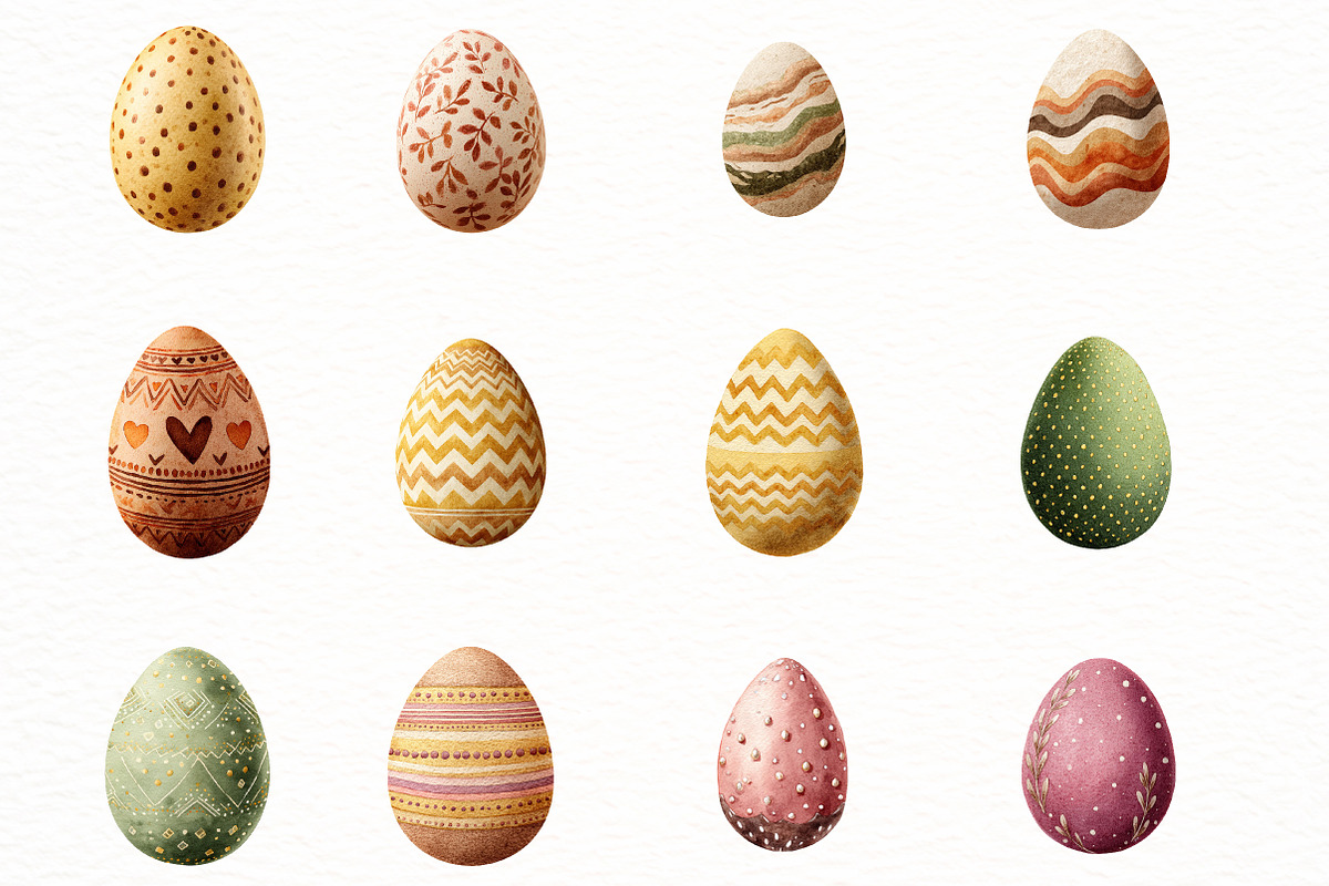 Watercolor Easter egg clipart, an Illustration by Designworld (Photo 5 of 5)