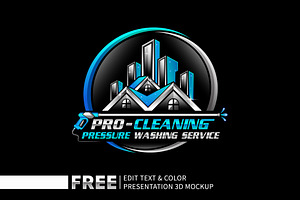 Pressure Washing Logo Template