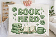 Book Nerd Green PNG, an Illustration by designcity5 (Thumbnail 4 of 4)