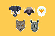 Wild Animal Heads Illustration Set, an Animal Illustration by studiogstock (Thumbnail 3 of 3)