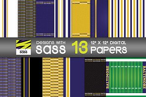 Baltimore Football Paper Pattern