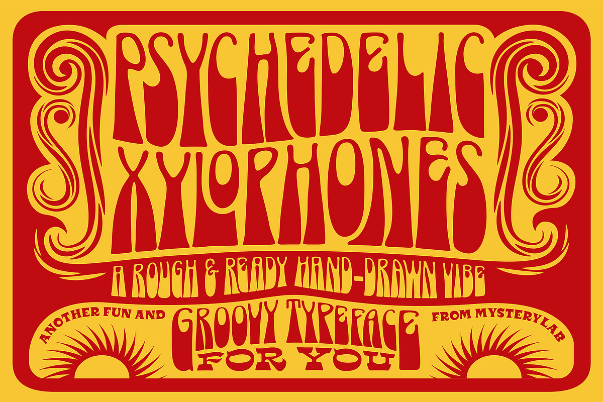 Psychedelic Xylophones Font, a Font by Mysterylab Designs (Photo 1 of 9)