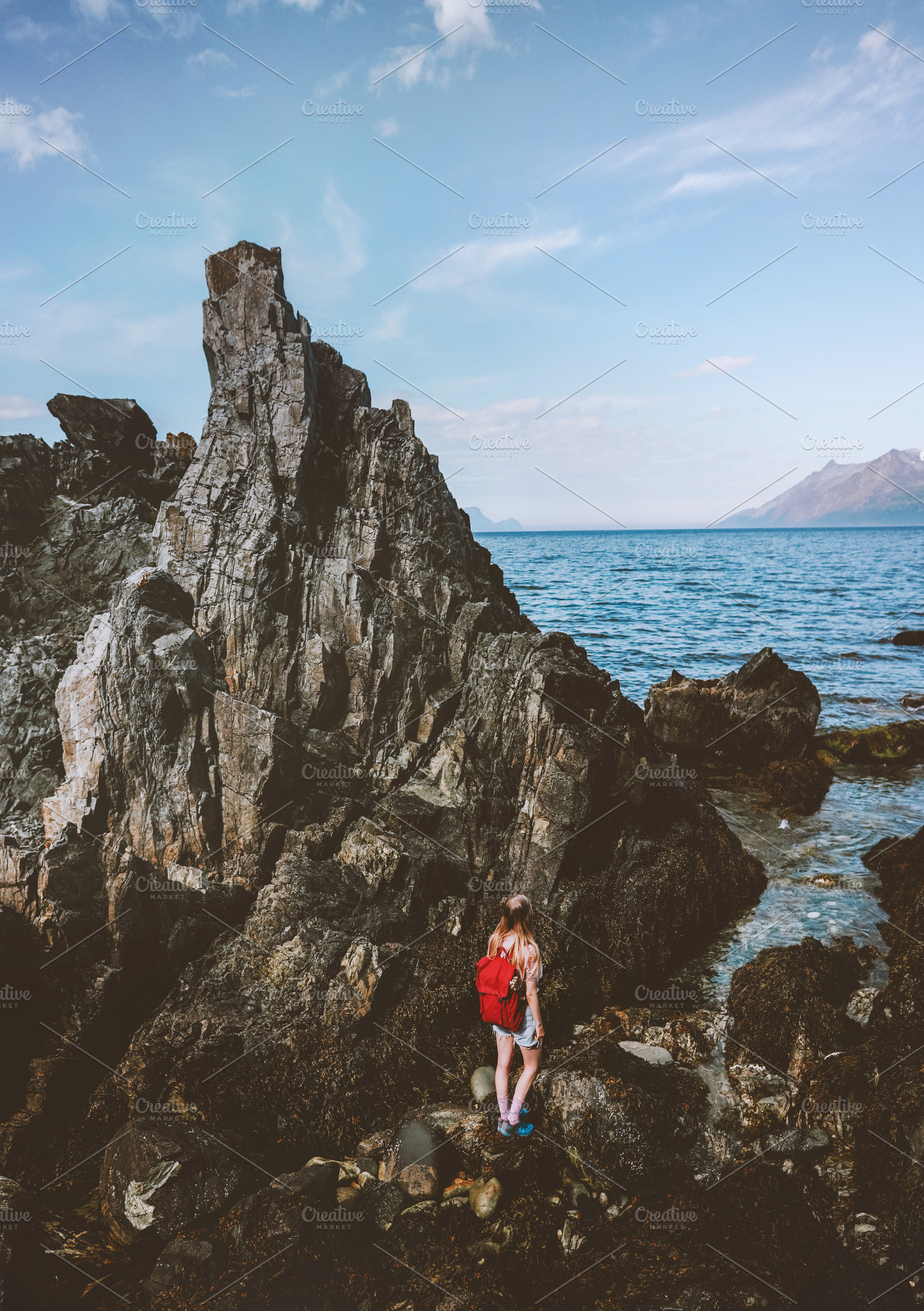Traveler with backpack walking alone, a Person Photo by e v e r s t