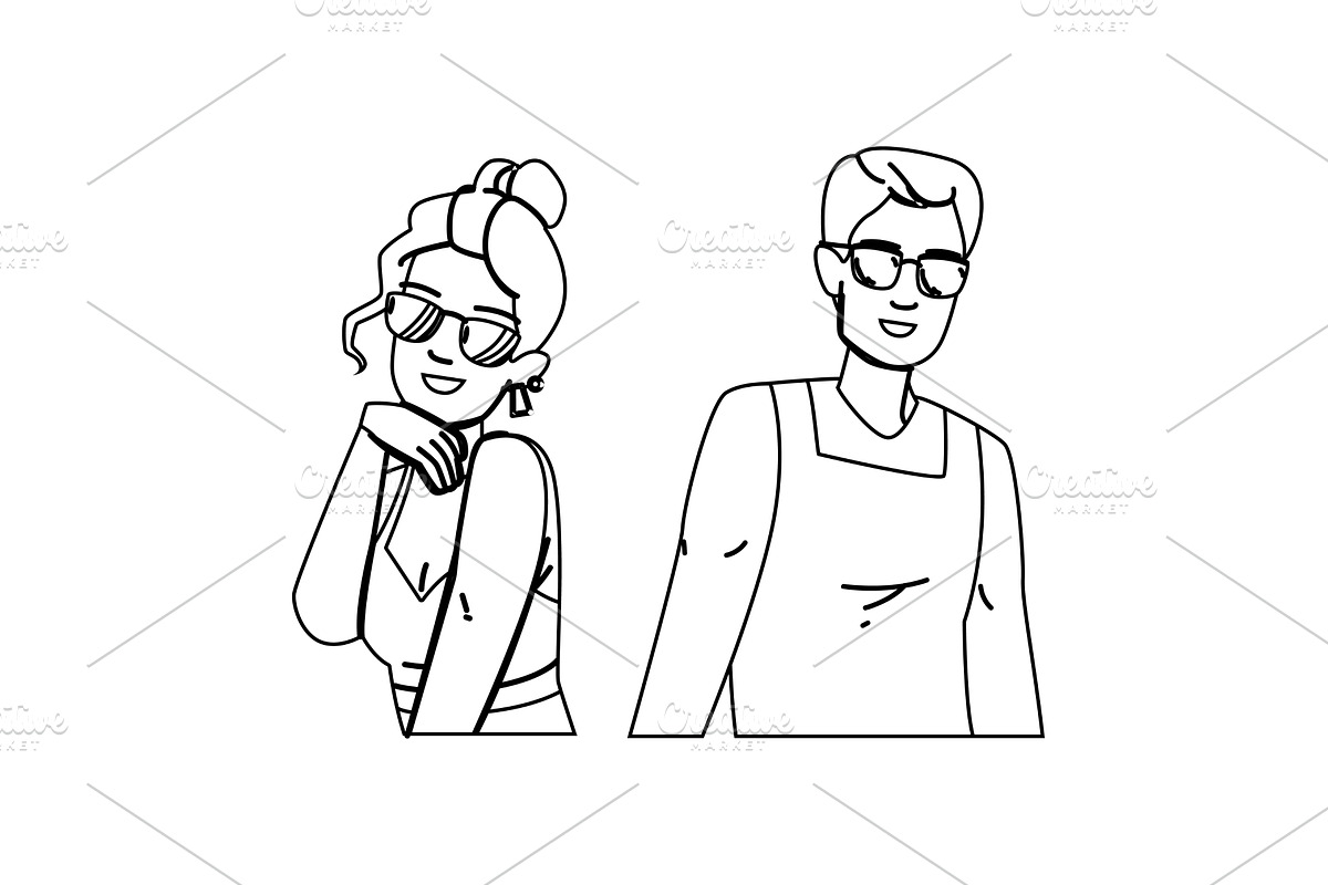 young sunglasses man woman vector, a Person Illustration by pikepicture