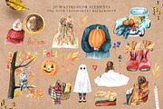 Autumn aesthetic - watercolor set, a Seasonal Illustration by LeriaArt watercolor (Thumbnail 3 of 8)