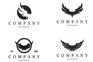 Black silhouette animal wings logo, a Branding & Logo Template by Maylianaw28