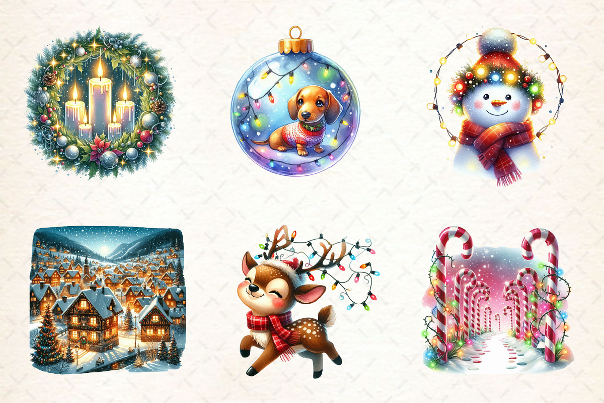 Twinkling Lights Christmas Clipart, a Work Illustration by Dream Creation (Photo 4 of 6)