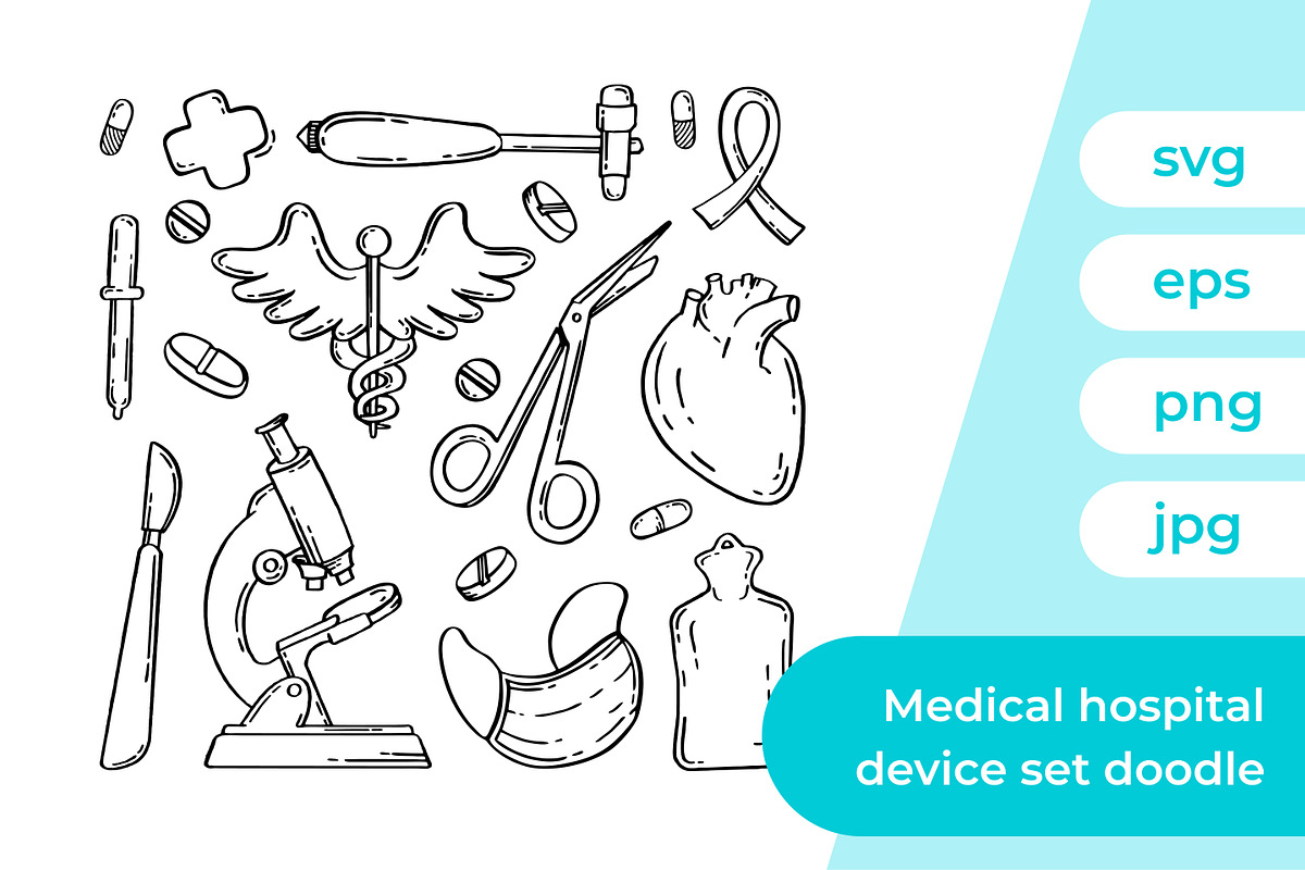 Medical Hospital Device Set of Drawi, a Decorative Illustration by Shmakova Art (Photo 1 of 3)