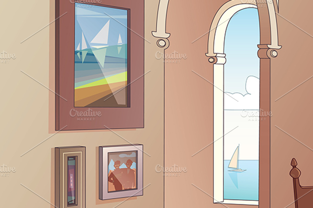 Light Living Room in Oriental Style, a Decorative Illustration by LEKS illustrations (Photo 5 of 5)