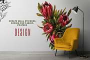 Protea floral watercolor clipart png, a Decorative Illustration by Artcard Watercolor (Thumbnail 5 of 7)