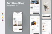 Furniture Shop Mobile App UI Kit, an UI Kit Template by uicube