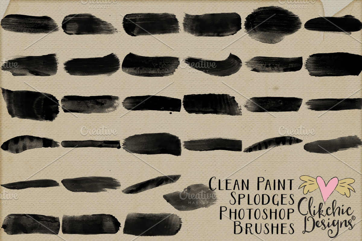 Clean Watercolor Splodges PS Brushes preview 2