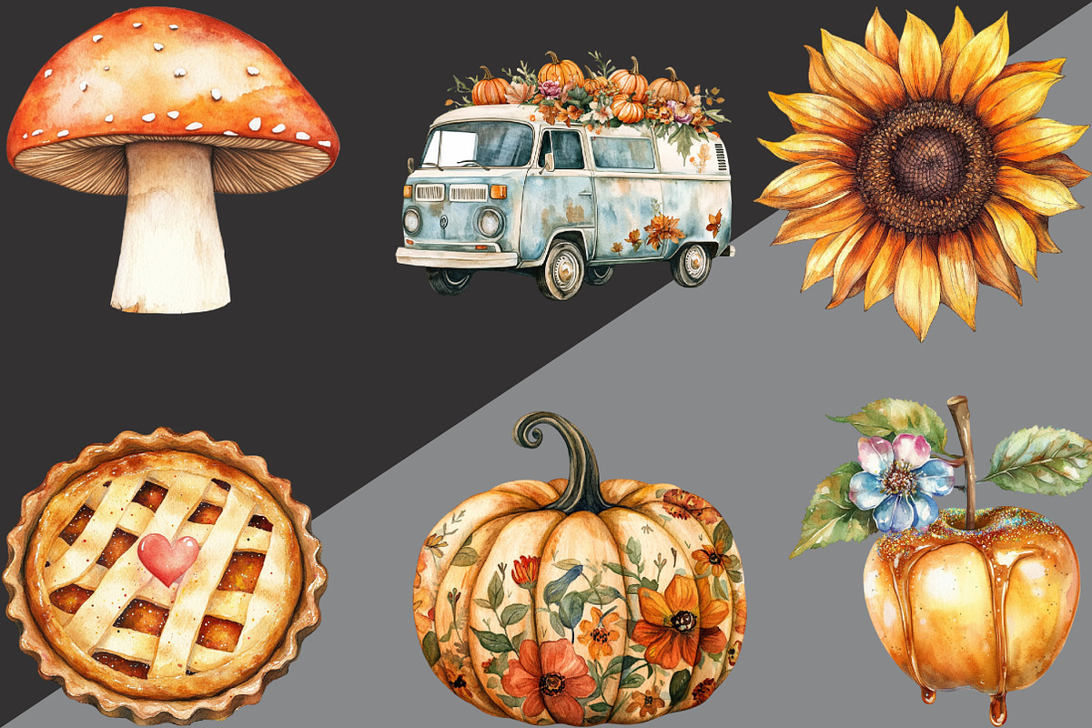 Retro Fall Png Fall Halloween, an Illustration by Black Bird Studio (Photo 2 of 6)