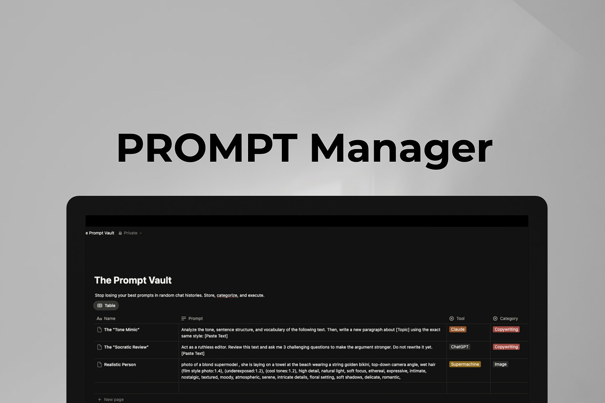 AI Prompt Manager Notion Template, an App Template by AlienProduction (Photo 1 of 6)