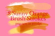 8 Sunny Orange Brush Strokes, a Texture Graphic by Tubigan Art (Thumbnail 2 of 2)
