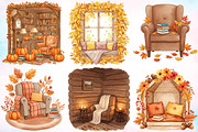 Watercolor Fall Reading Nook Clipart, an Illustration by Canvas Craft (Thumbnail 4 of 4)