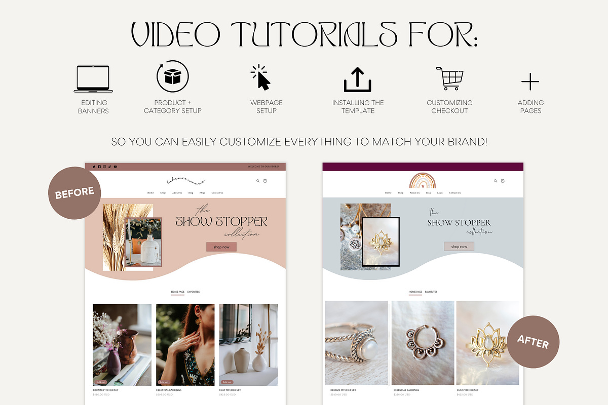 Shopify Theme Bundle | Boho Wave, a Templates & Theme by Easy Website Themes (Photo 9 of 10)