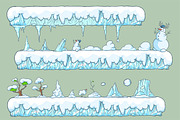 Winter Tile set for Platform Game, an Object Graphic by Andrew Bzh. (Thumbnail 4 of 5)