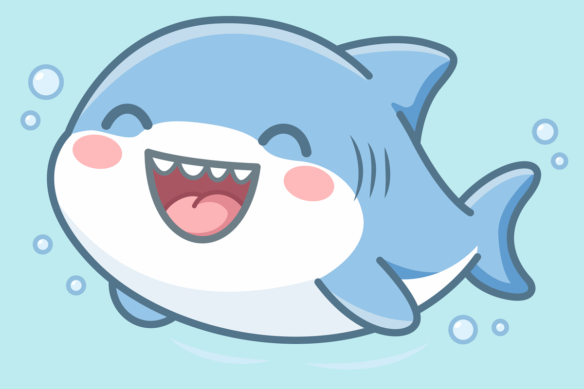 Cute Baby Shark Cartoon Character, an Animal Illustration by Artpon Illustration (Photo 2 of 3)
