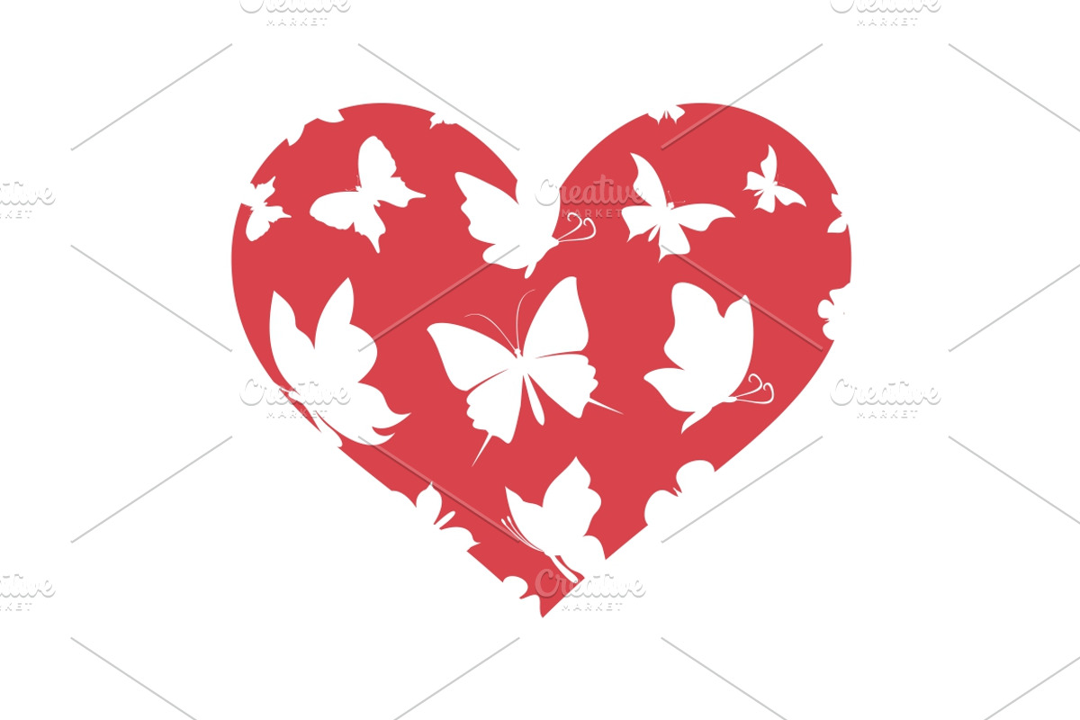 Butterfly heart4, an Animal Illustration by Vector