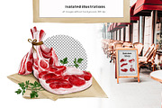 Meat, butcher shop. Watercolor., a Food Illustration by Alena Sid (Thumbnail 3 of 11)