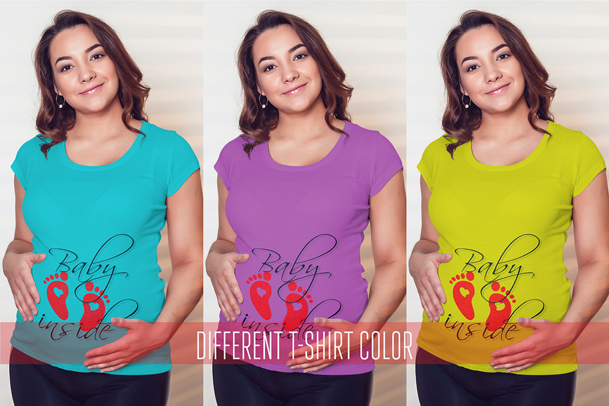 Pregnant Woman T-Shirt Mock-Up, a Shirt Mockup by Freeman Studio (Photo 3 of 13)