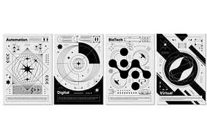 Brutalism y2k posters, abstract, a Decorative Illustration by Vector Tradition