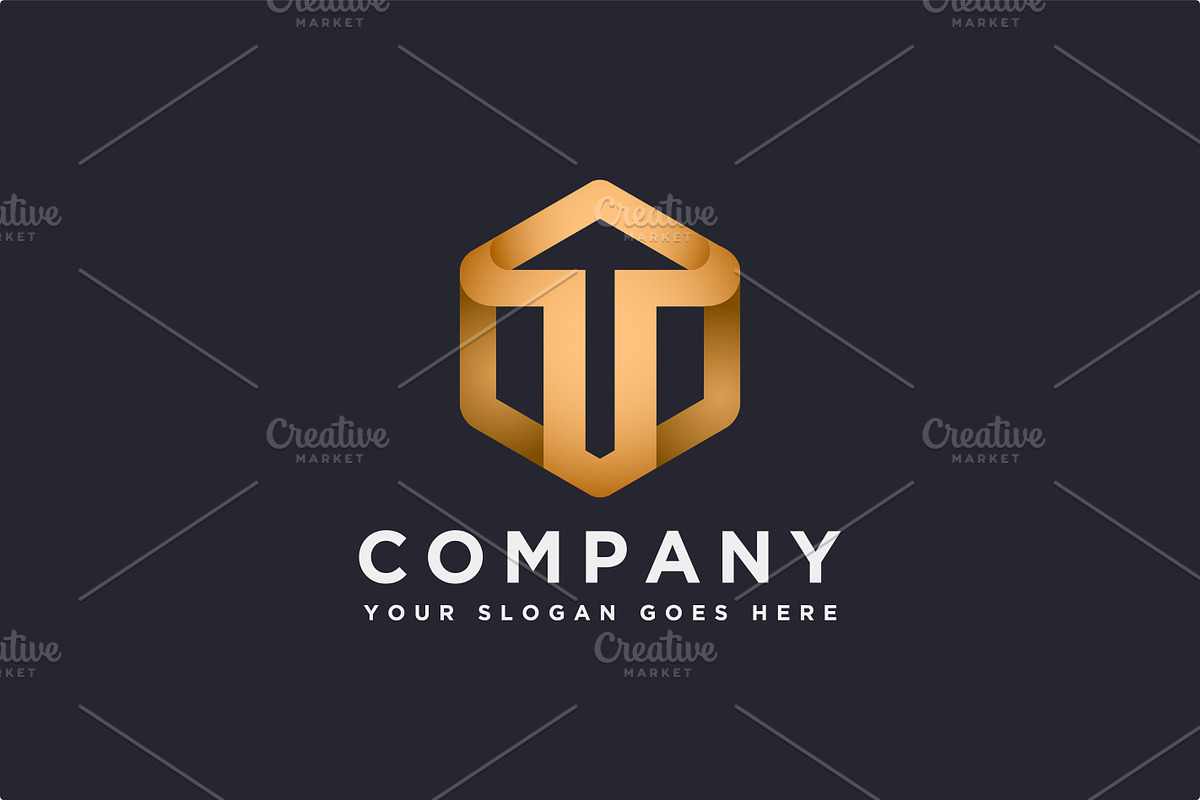 Abstract hexagon and up arrow logo, a Branding & Logo Template by DOMHOUZE
