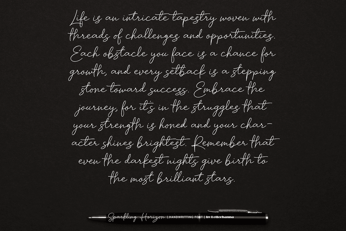 Sparkling Horizon Handwritten Font, a Handwritten Font by Letterhanna Studio (Photo 3 of 10)
