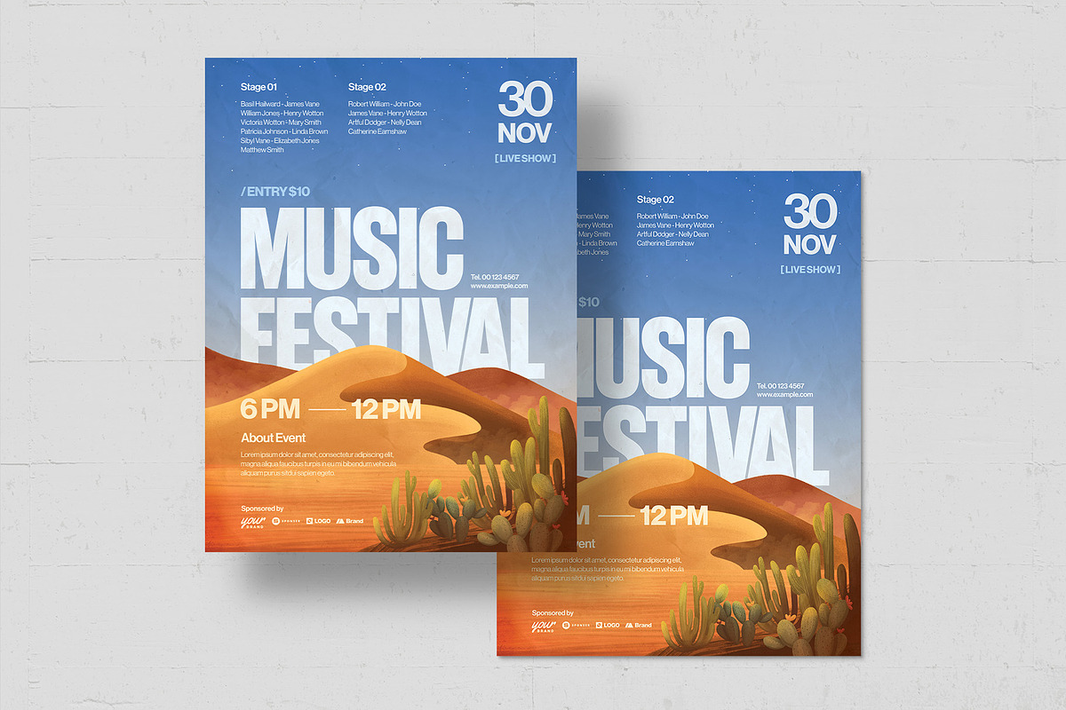 Desert Music Festival Poster Templat, a Poster Template by BrandPacks (Photo 4 of 5)