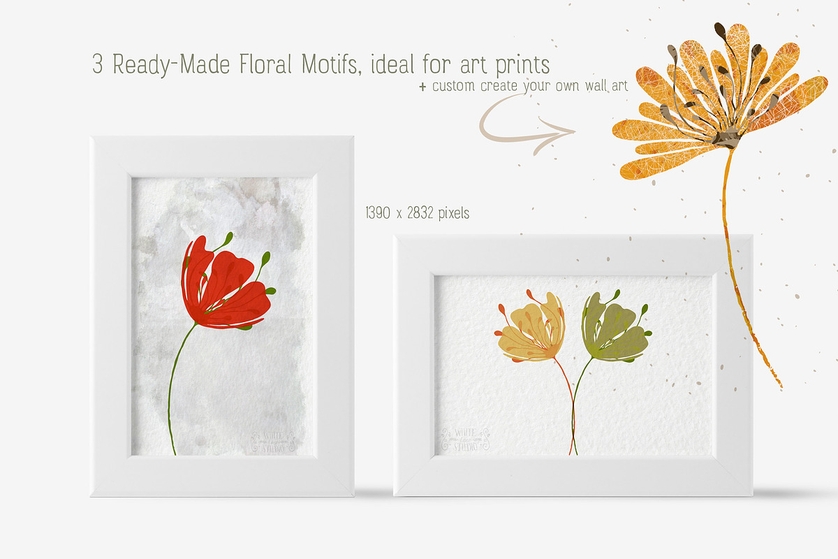 Procreate Brushes Floral Motifs Kit, a Brush Add-On by White Lane Studio (Photo 6 of 12)