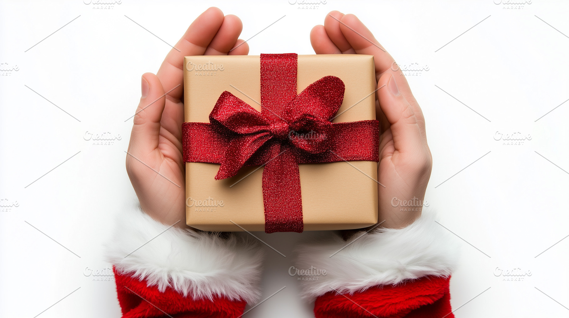 Santa hands holding gift box, a Holiday Photo by MistyDay