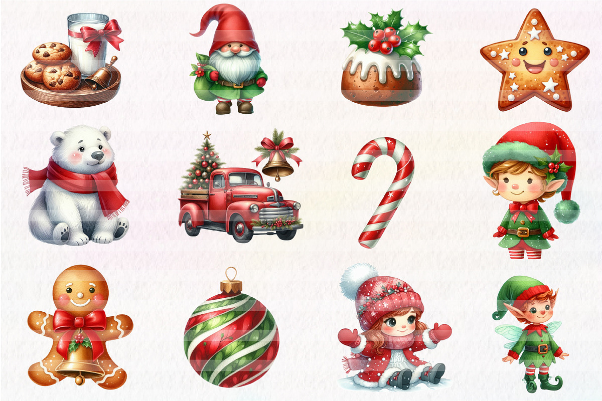 Cute Christmas Clipart, an Illustration by CreationArt (Photo 3 of 4)
