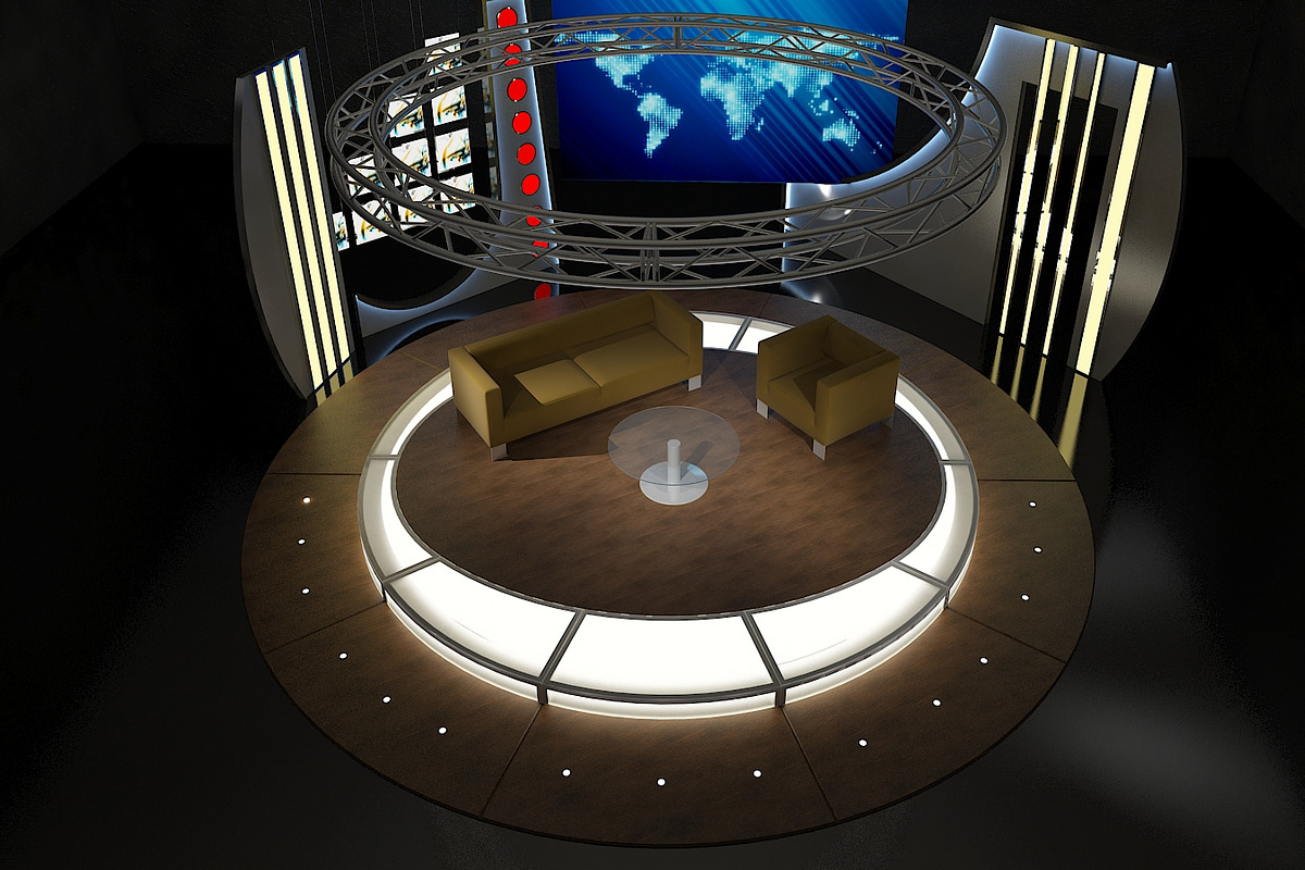 Virtual TV Studio Chat Set 19, a Furniture 3D Model by akerStudio (Photo 11 of 13)