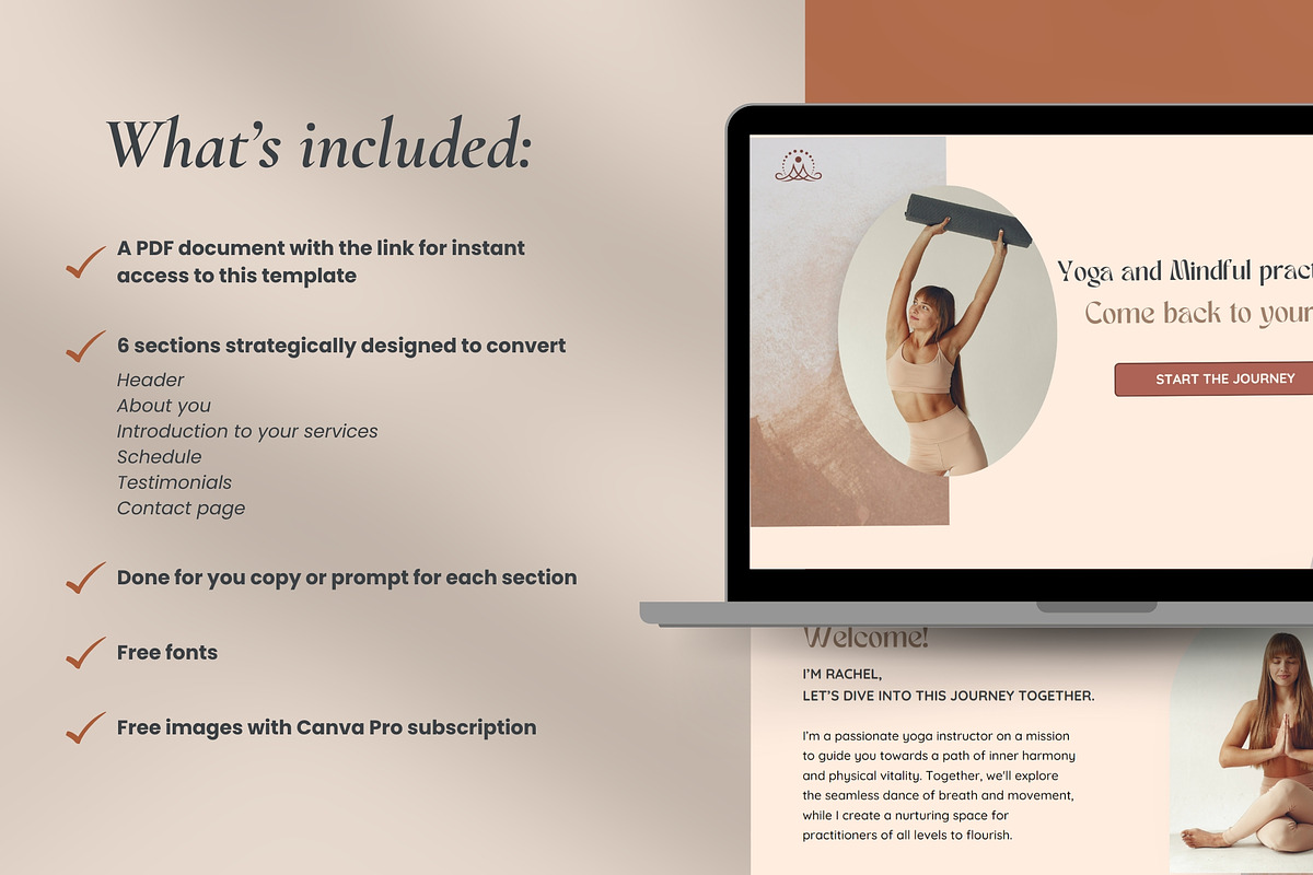 Lumina Website Template for Canva, a Landing Page Template by Unalome Design Studio (Photo 2 of 5)