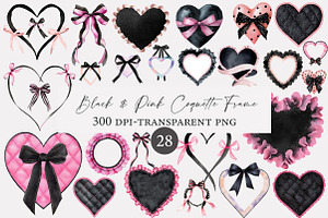 Black & Pink Coquette Frame, an Illustration by Designworld