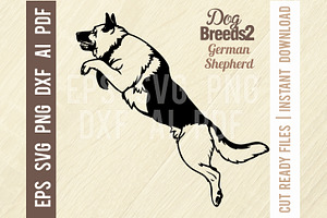 German Shepherd - JumpingDog SVG