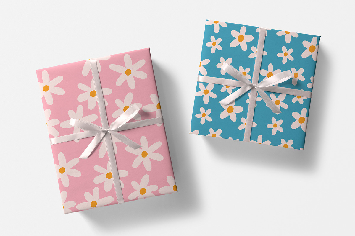 Groovy daisy seamless patterns set, a Pattern Graphic by Good Studio (Photo 6 of 12)