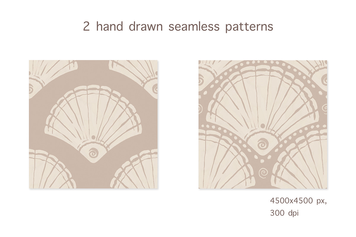 Seashells - Patterns and elements, a Pattern Graphic by Leksart (Photo 2 of 10)