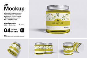 Jar Mockup Bundle Set, a Packaging Mockup by Rielismee