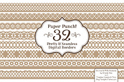 Champagne Vector Lace Borders, an Illustration by Amanda Ilkov (Thumbnail 1 of 5)